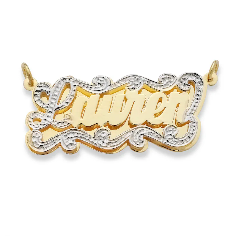 Double Plated Two Tone Personalized Custom Name Necklace