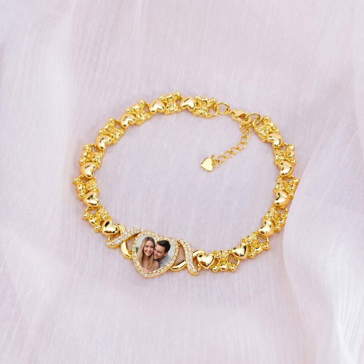 Personalized Clover Projection Photo Bracelet Custom Hidden Picture Bracelet