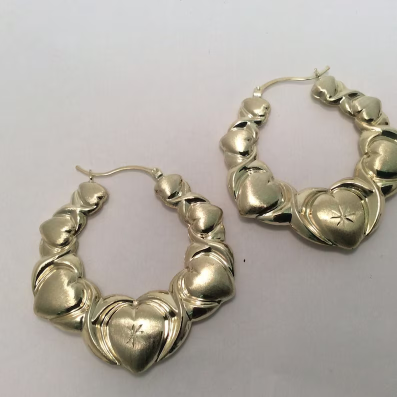 25mm XOXO Bamboo Earrings Gold Plated Hoop Earrings
