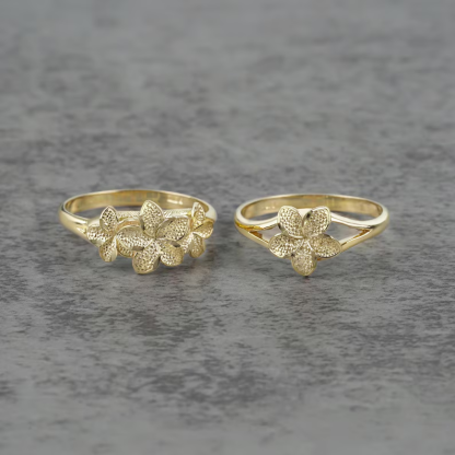 Gold Plated Fiori Hibiscus Flower Ring 