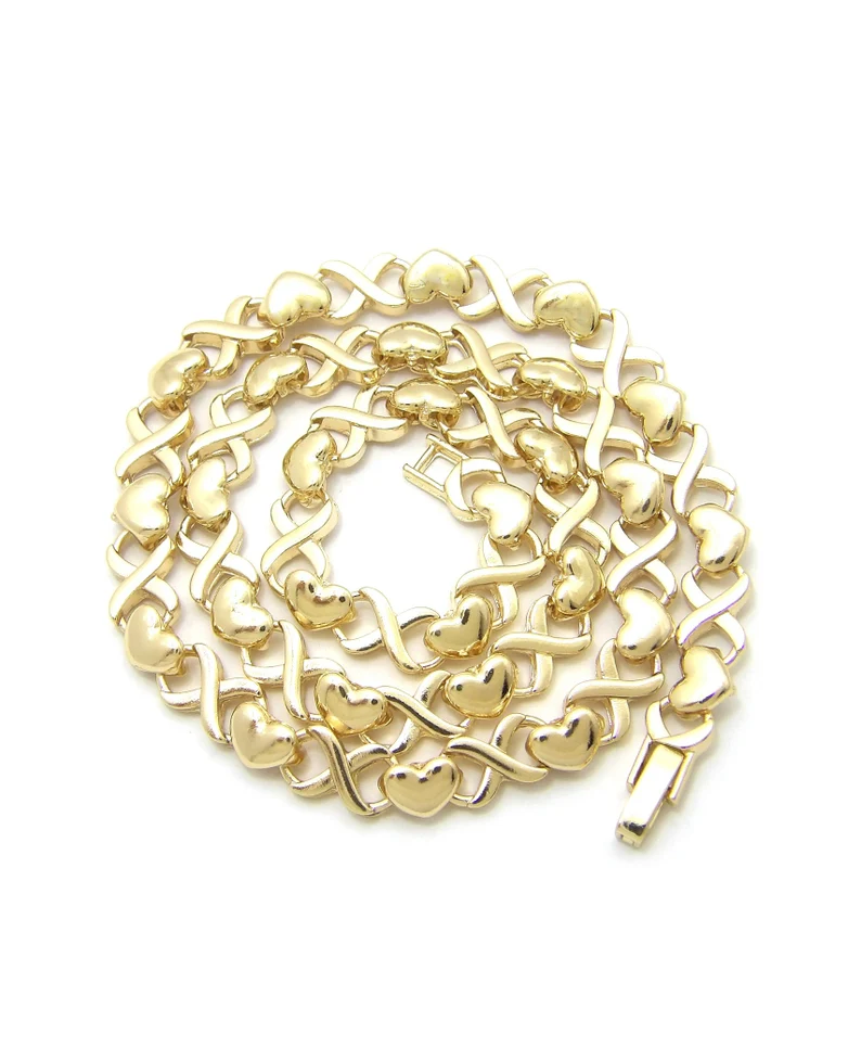 Gold Plated XOXO Necklace Love Hearts Necklace