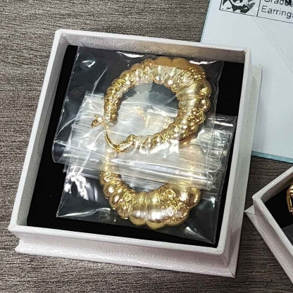 Graduated Diamond Cut Bamboo Earrings Gold Plated Earrings