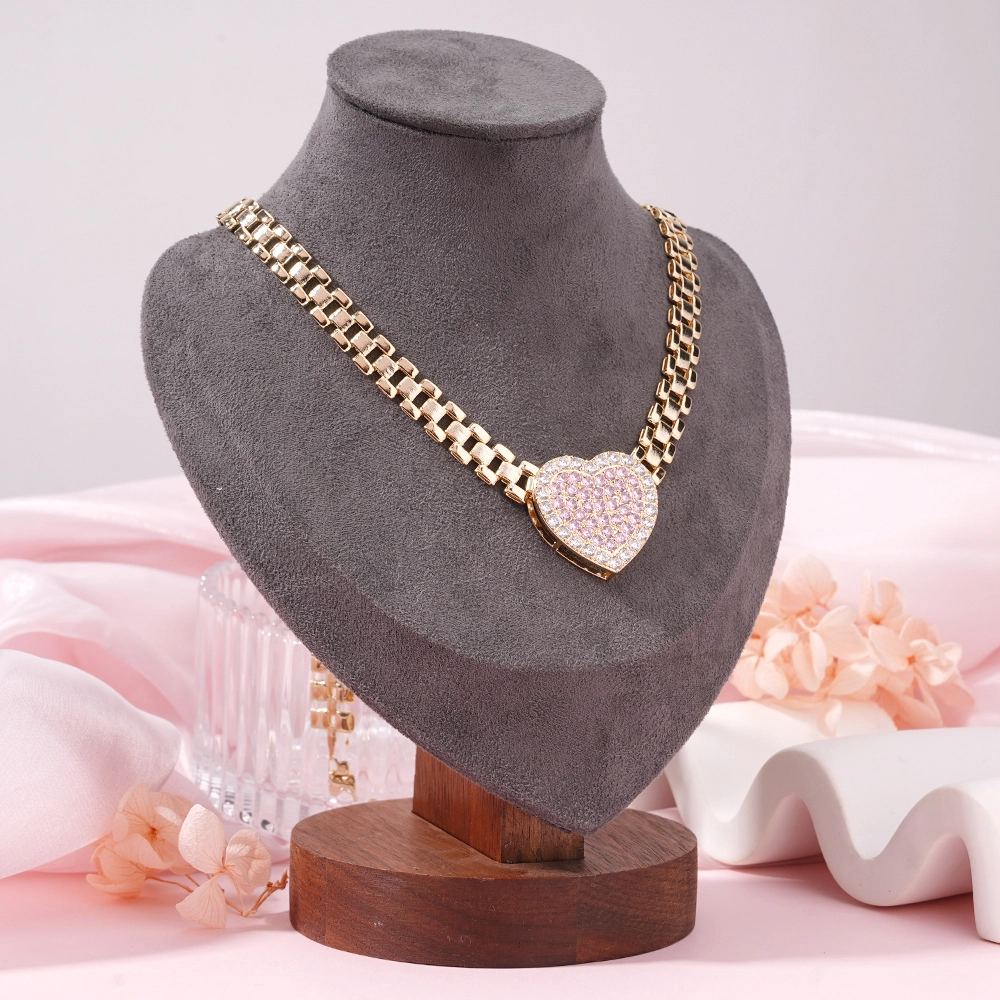 Custom RX Chain Pink Heart Personalized Name Necklace