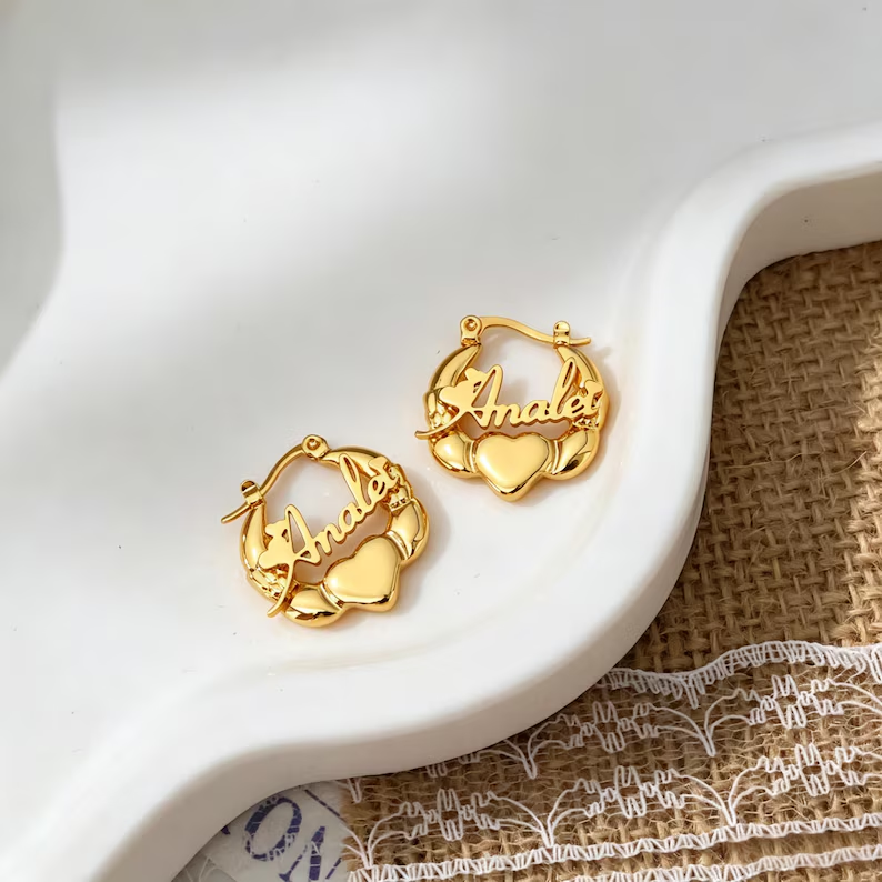Personalized Mini Hoop Name Earrings Custom Kids Earrings 