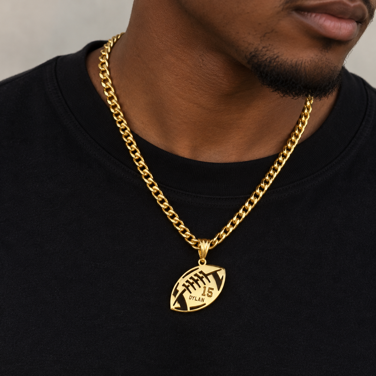 Gold Plated Bastetball Nameplate Number Pendant Personalized Engraved Name Necklace
