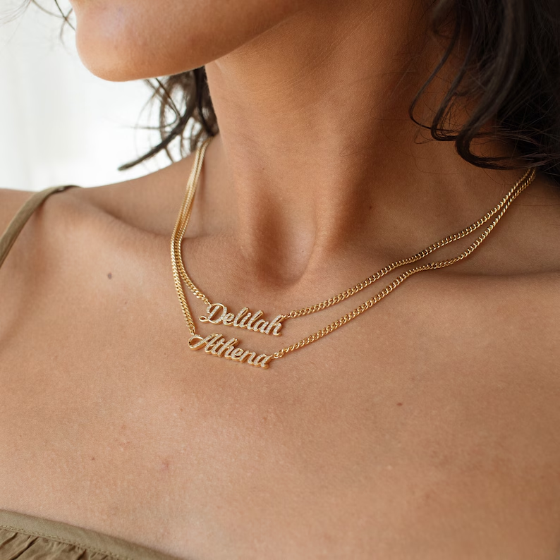 Personalized Custom Shiny Bling Name Necklace 