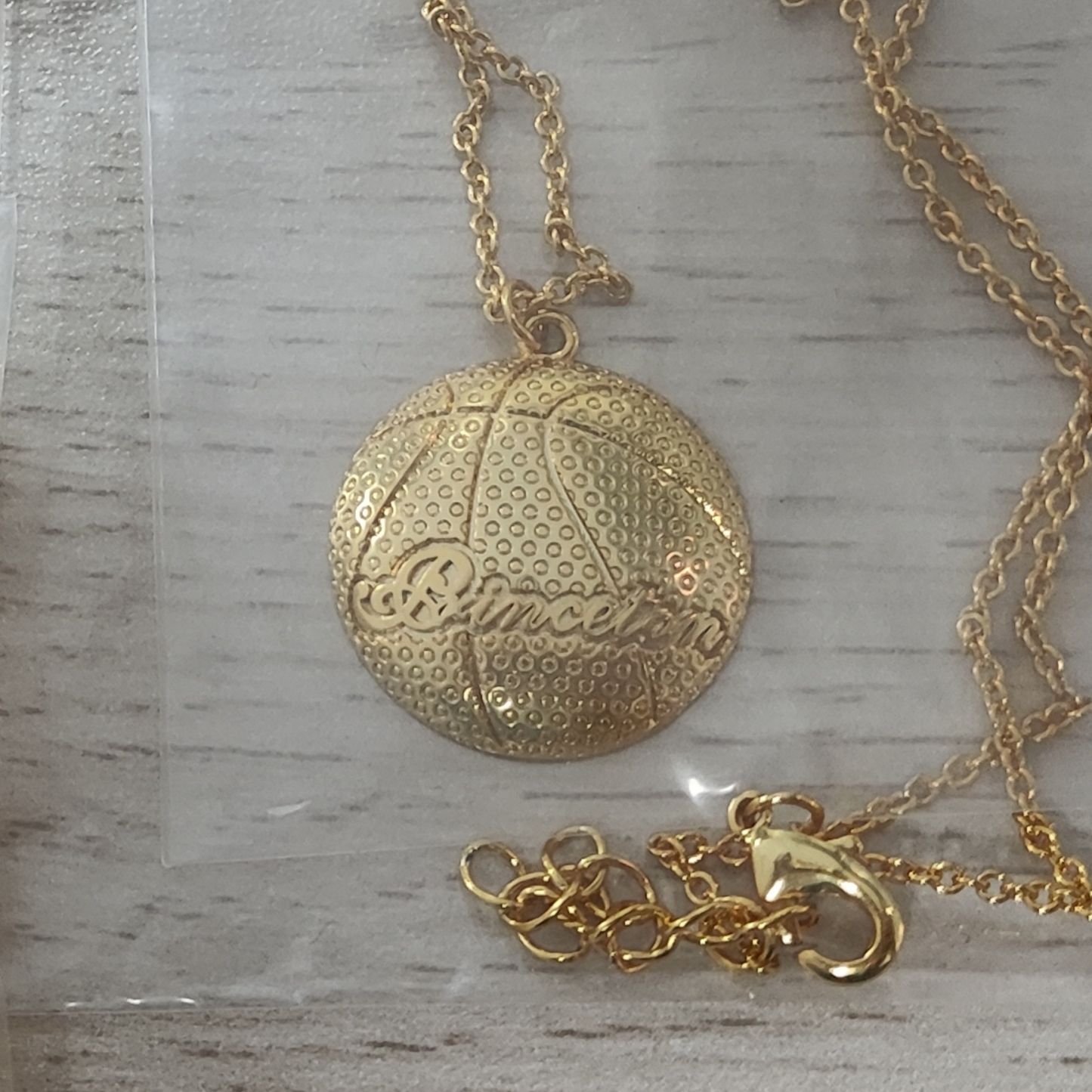 Basketball Nameplate Pendant Personalized Engraved Name Necklace