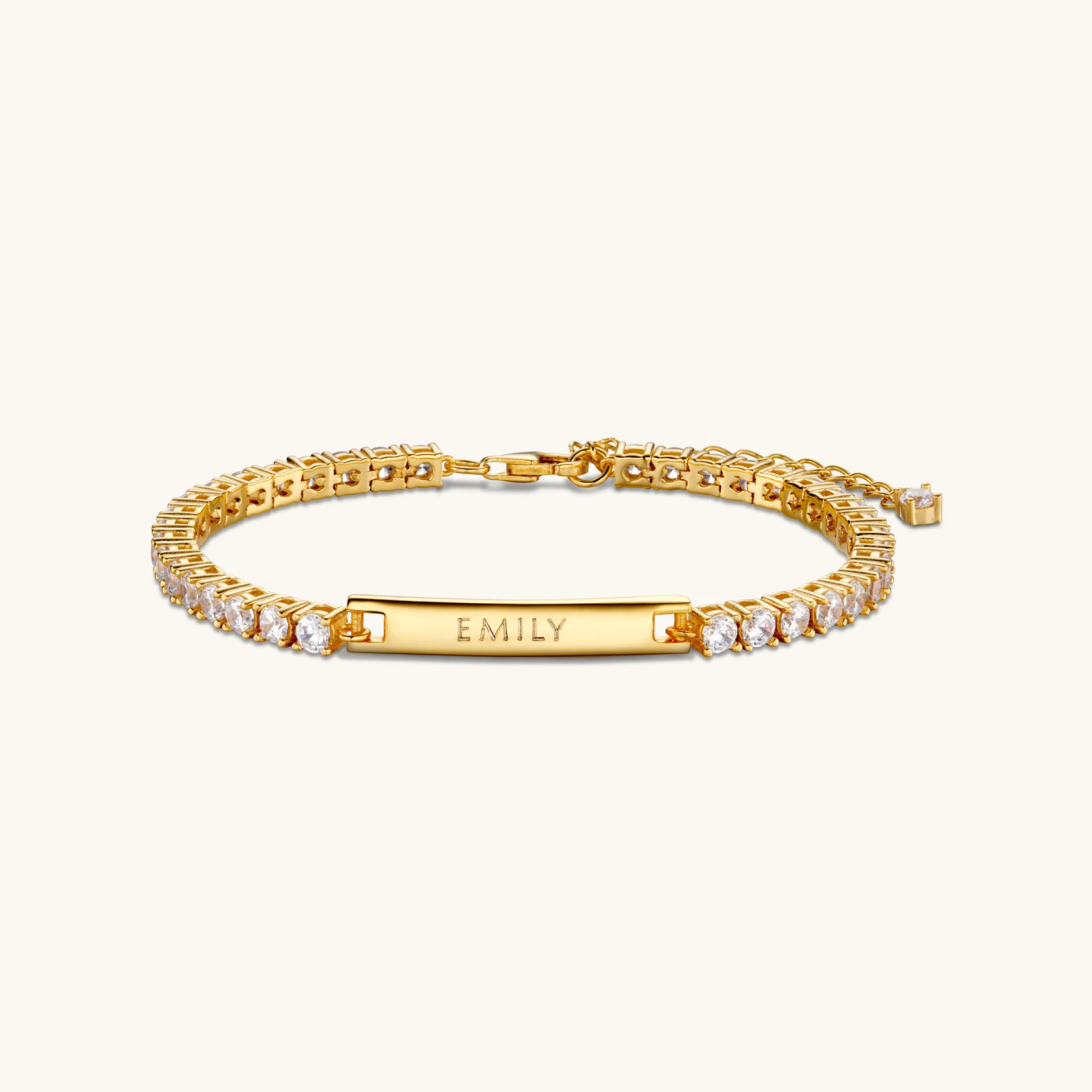 Cubic Zirconia Classic Tennis Personalized Name Bracelet