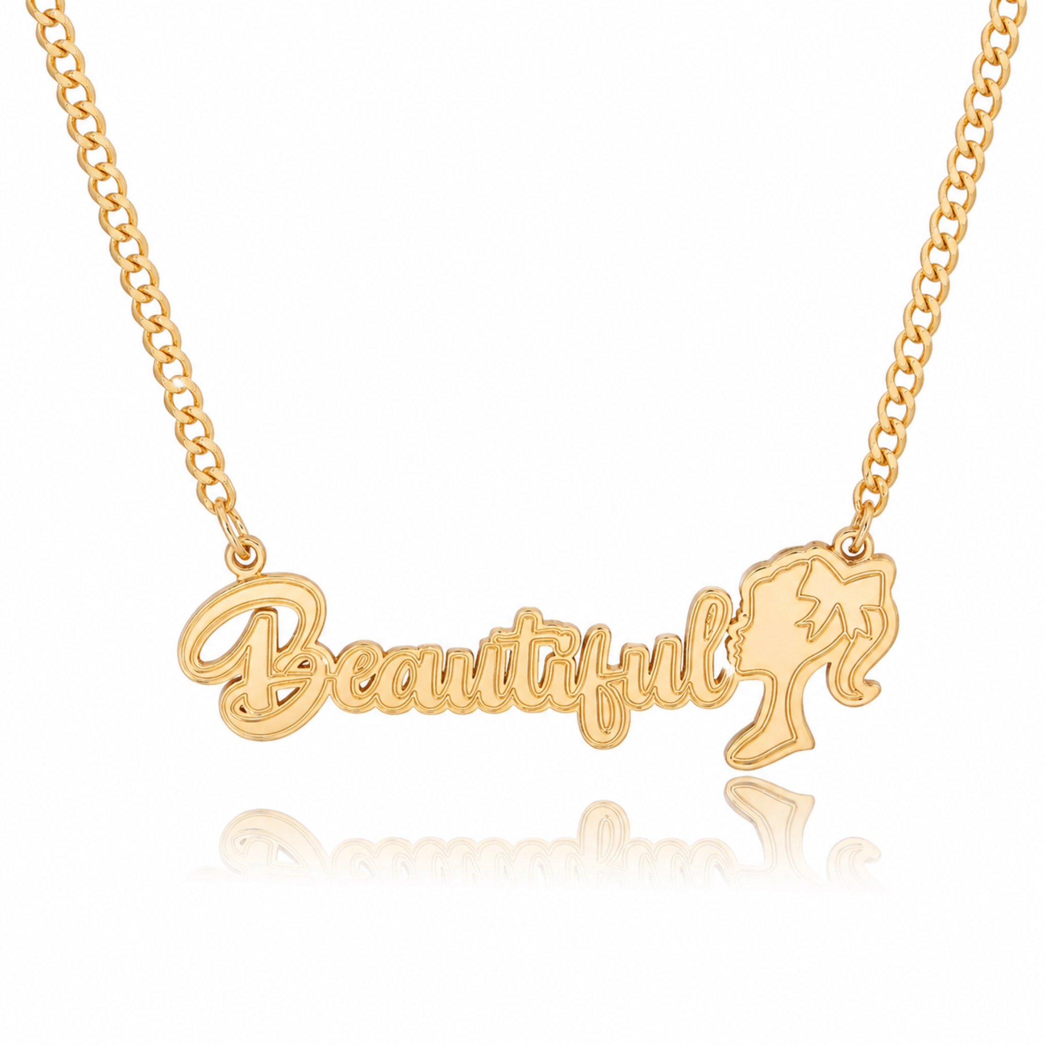Barbie Name Necklace Gold Plated Custom Name Necklace For Her