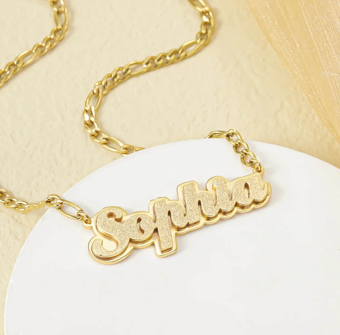 Gold Plated Personalized Custom Double Layer Name Necklace