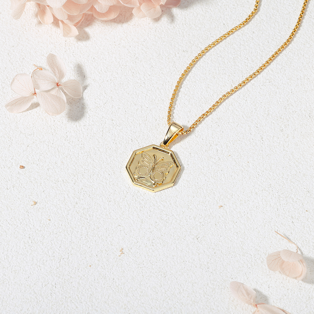 Butterfly Necklace Dainty Gold Plated Necklace
