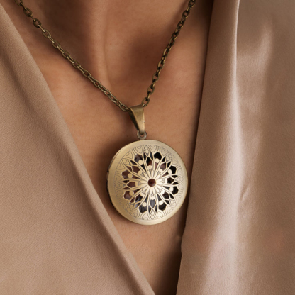 Vintage Medallion Photo Necklace Custom Picture Necklace