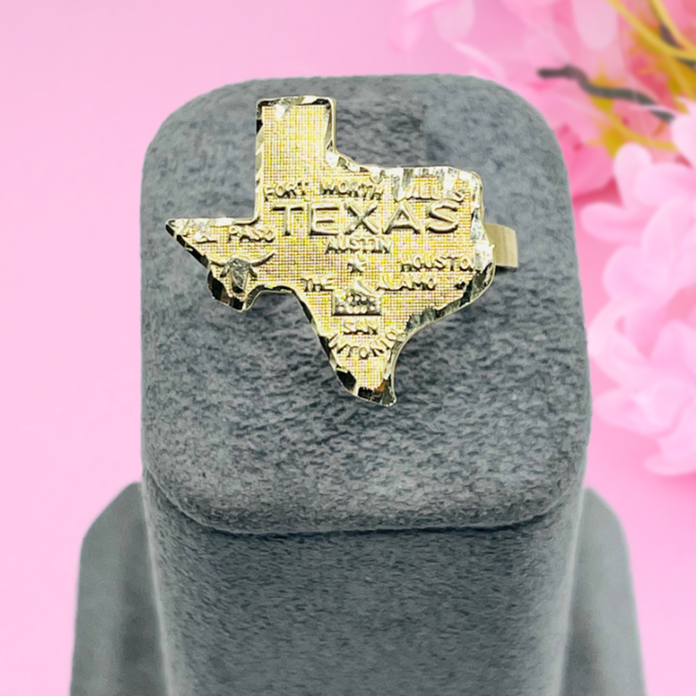 Texas Map Ring Gold Plated Ring