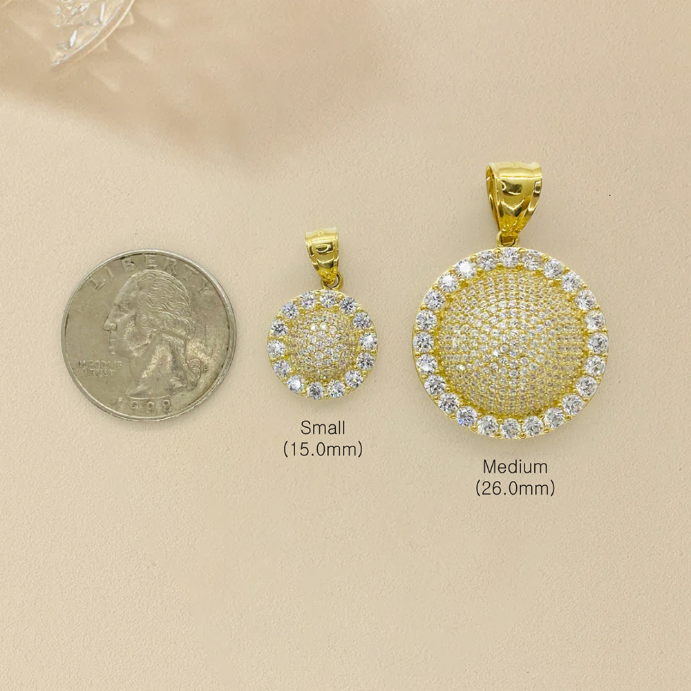 Circle Crystal Pendant Gold Plated Necklace