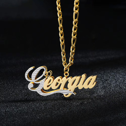 Two Tone Custom Double Plated Name Necklace