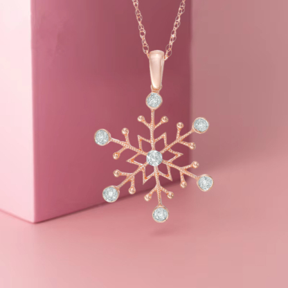 Diamond Snowflake Pendant Necklace