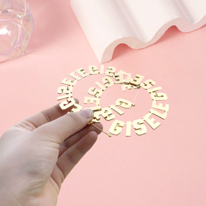 Personalized 60mm Letter Hoop Earrings