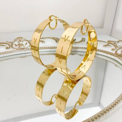 Custom Hollow Letter Hoop Earrings