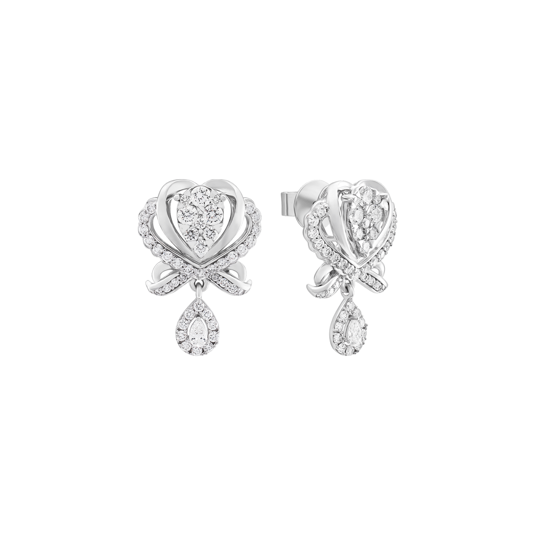 White Gold Plated Diamond Earrings Stud Earrings