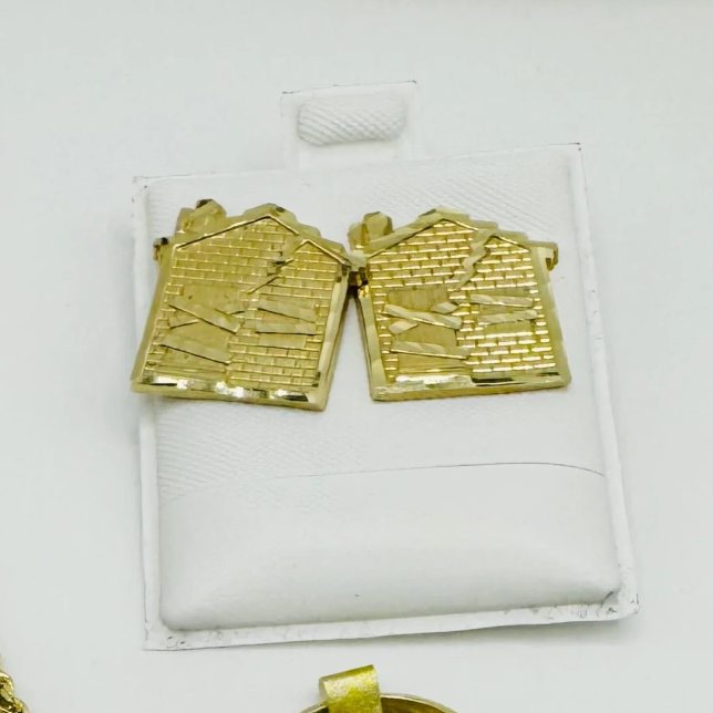 Trap House Stud Earrings Gold Plated Earrings
