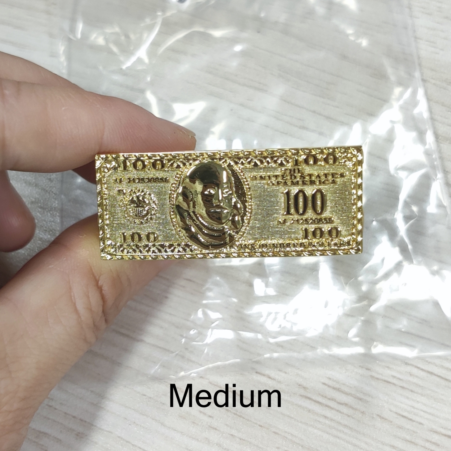 Hundred Dollar Bill Money Ring Two Finger Ring
