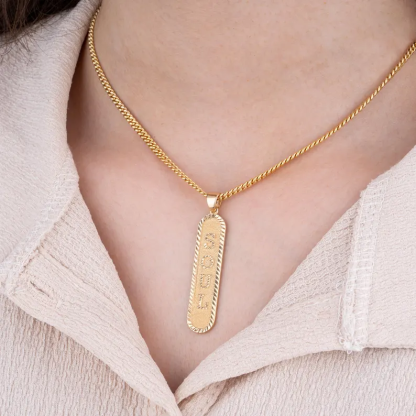 Custom Vertical Bar Name Pendant Necklace Gold Plated Diamond Cut Name Necklace