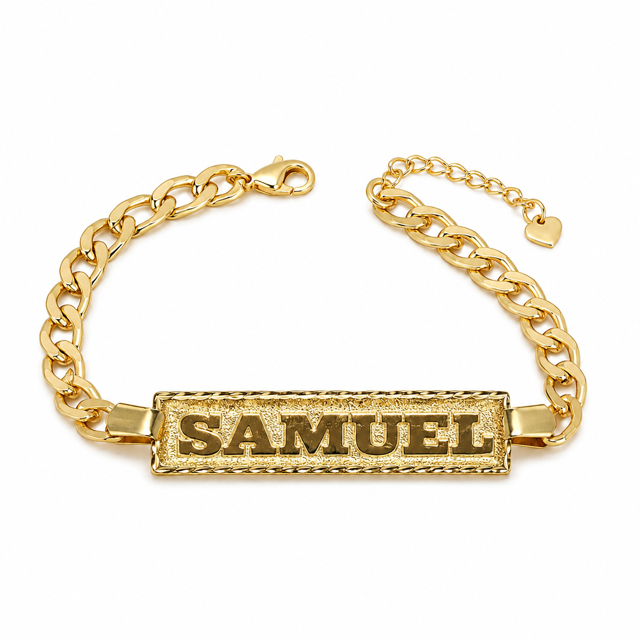Gold Plated Bar Name Bracelet Personalized Custom Engraved Bracelet