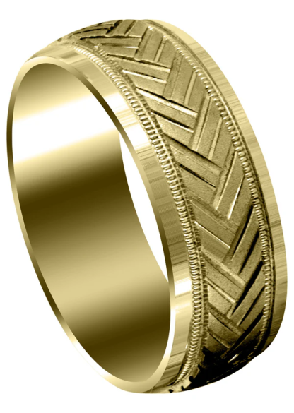 14k Gold Plated Fancy Carved Ring