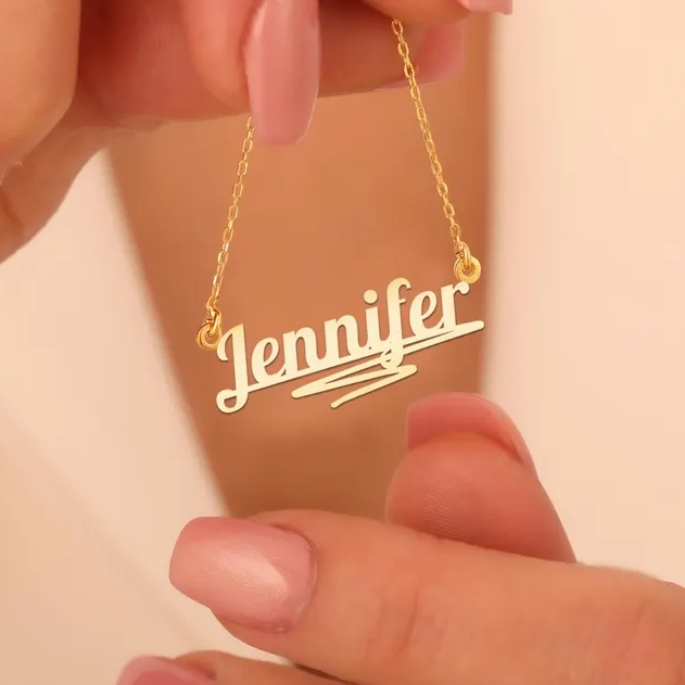  Elegant Underlined Nameplate Necklace Personalized Gold Plated Name Necklace