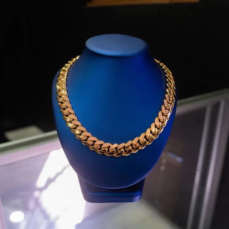 20mm Cuban Likn Chain Necklace Gold Plated Necklace