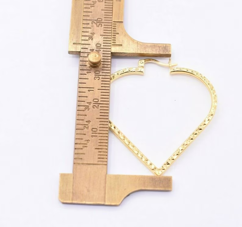 Gold Plated Diamond Cut Heart Earrings