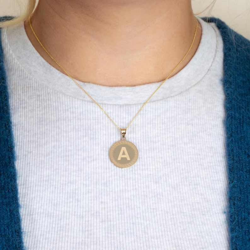 Gold Plated Custom Initial Letter Necklace