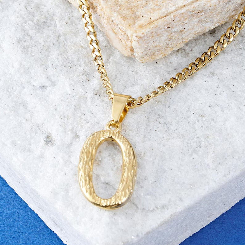 Gold Plated Personalized Initial Pendant Necklace