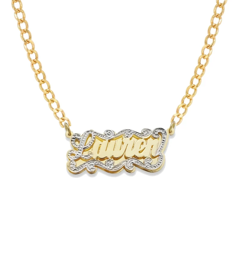 Double Plated Two Tone Personalized Custom Name Necklace