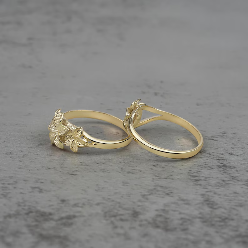 Gold Plated Fiori Hibiscus Flower Ring 