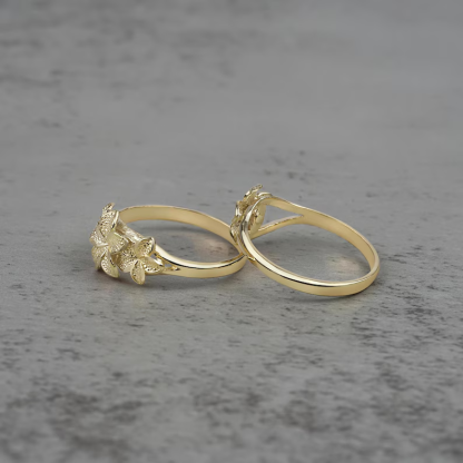 Gold Plated Fiori Hibiscus Flower Ring 