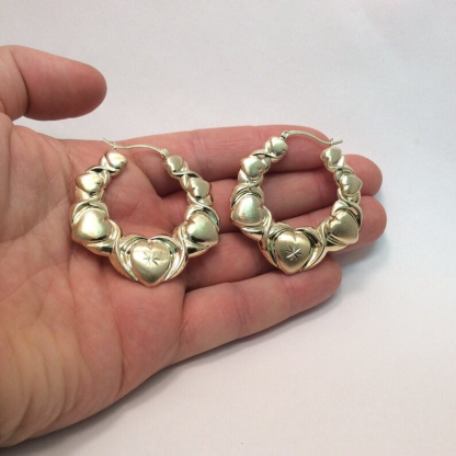 25mm XOXO Bamboo Earrings Gold Plated Hoop Earrings