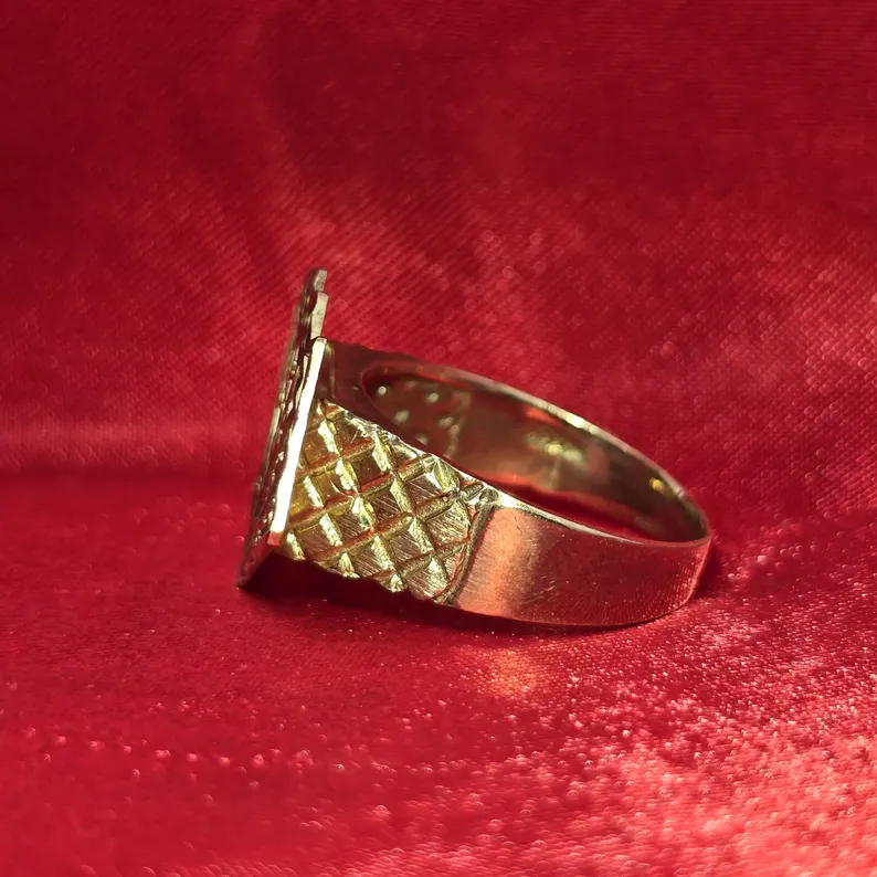 14k Gold Plated Poker Cards Ring
