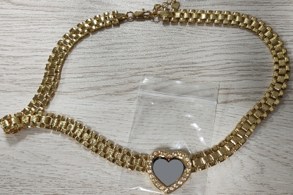 Rx Chain Heart Love Photo Pendant Personalized Photo Necklace