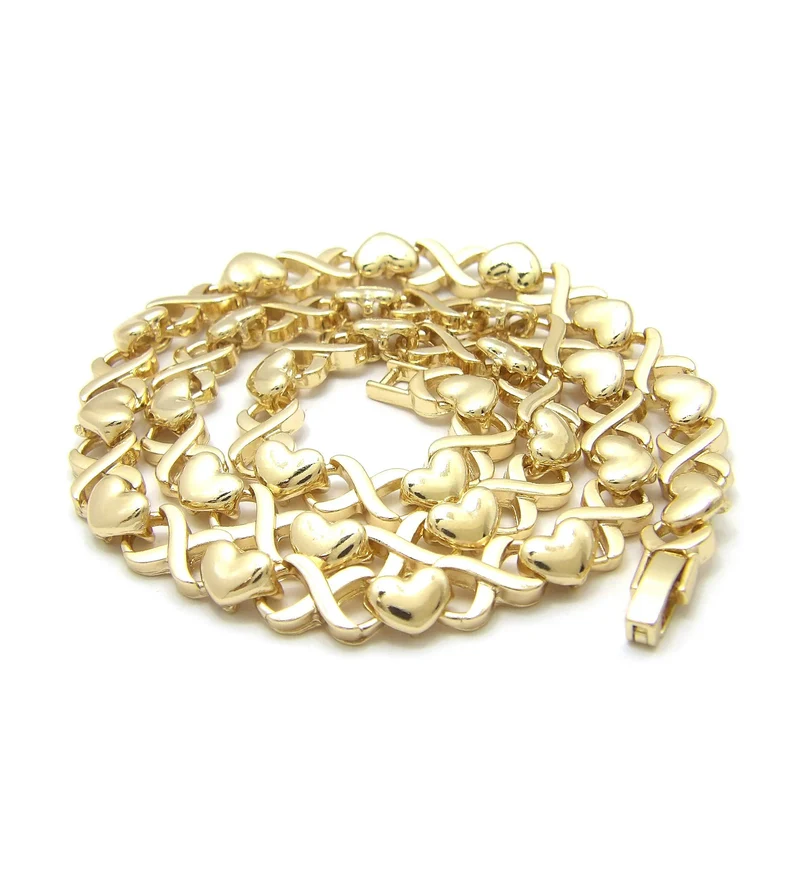 Gold Plated XOXO Necklace Love Hearts Necklace