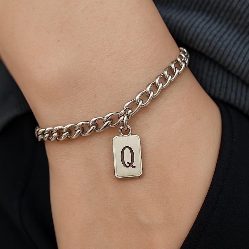Personalized Letter Charm Initial Bracelet 