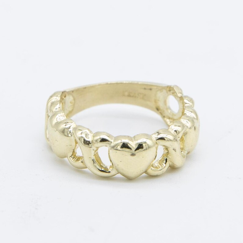 14K Gold Plated XO Hearts and Kisses Band Ring Engraved Ring