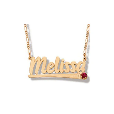 Personalized Custom Gold Plated Birthstone Name Necklace