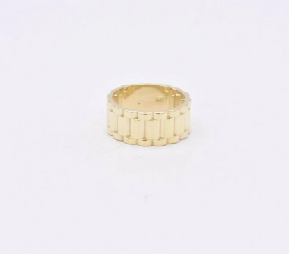 Gold Plated Textured RX Band Ring Custom Engraved Ring