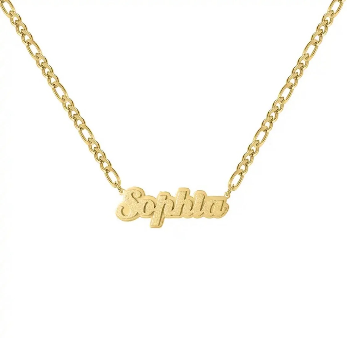 Gold Plated Personalized Custom Double Layer Name Necklace 