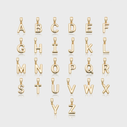 Personalized Bubble Initial Necklace with Rope Chain