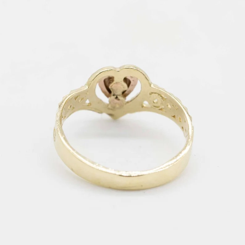 Textured Framed Love Heart Ring