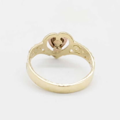 Textured Framed Love Heart Ring