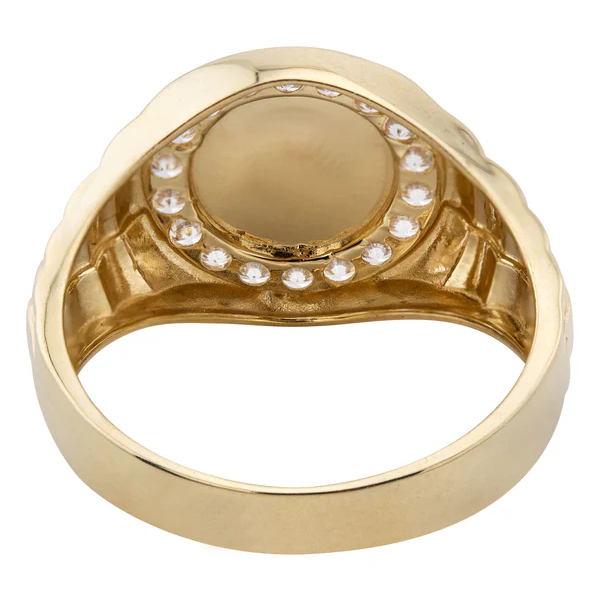 14K Gold Plated CZ Money Sign Ring