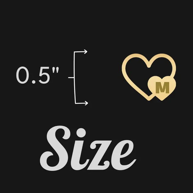 Gold Plated Personalized Double Hearts Initial letter Necklace 